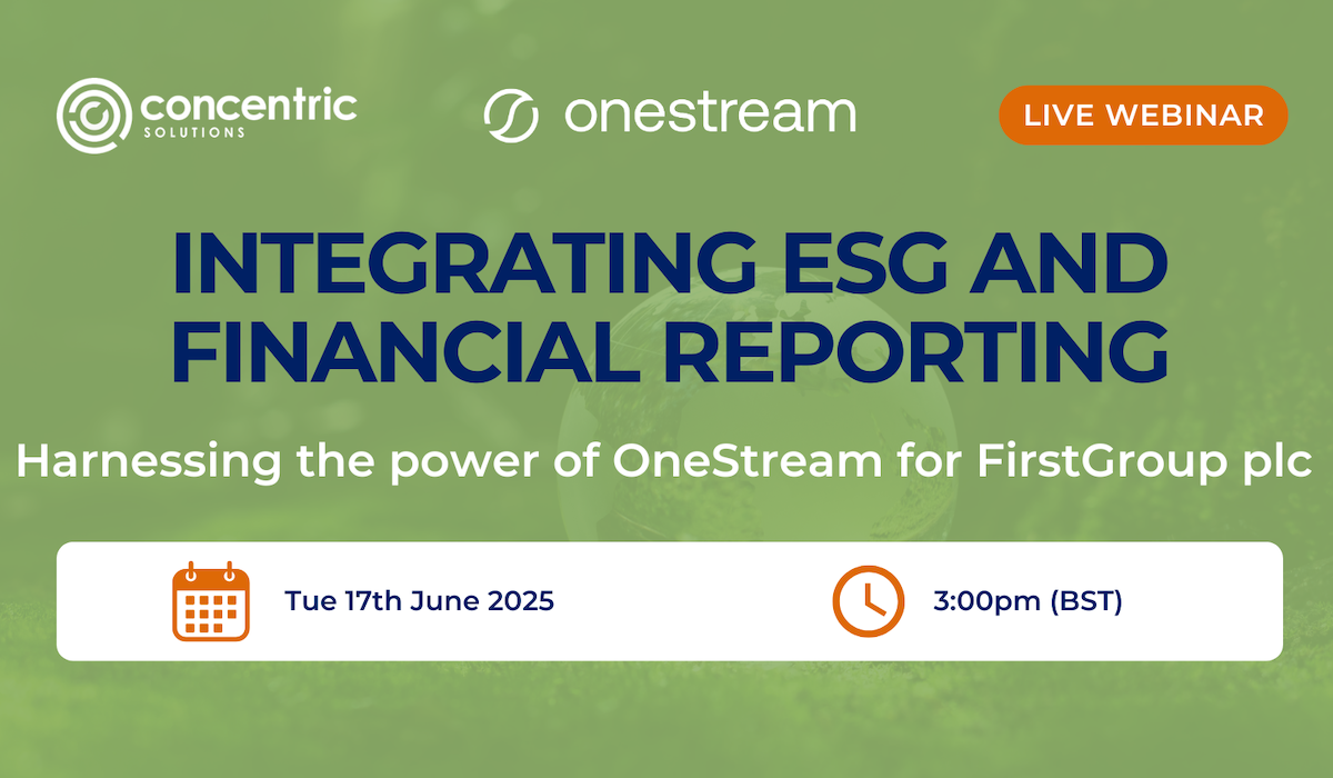 Webinar: Integrating ESG and Financial Reporting in OneStream